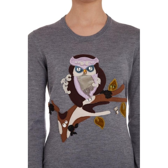 Dolce & Gabbana Owl Appliqué Crystal Studded Sweat - Picture 3 of 6